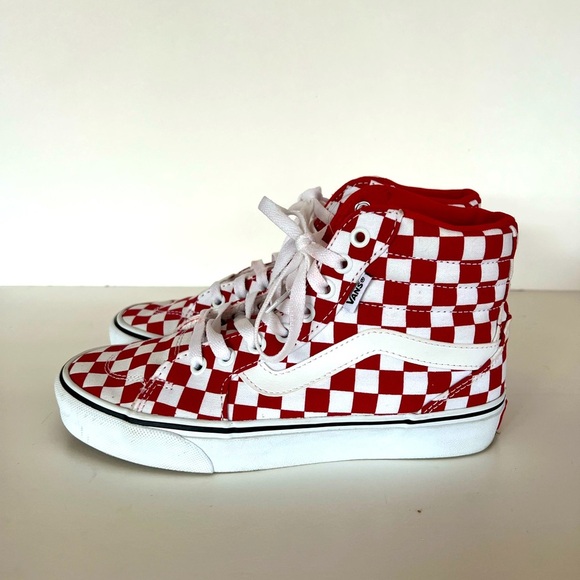 Vans Sk8-Hi 38 Decon VR3 SF Red and White Shoes, Size 7 - Picture 3 of 12